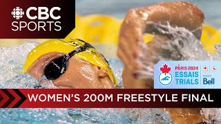 Summer McIntosh claims 200 metre freestyle win at Olympic Trials  CBC Sports [upl. by Koppel]