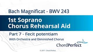 Bachs Magnificat Part 7  Fecit potentiam  1st Soprano Chorus Rehearsal Aid [upl. by Twelve]