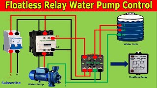 Floatless Relay Water Pump Control Wiring Connection Diagram  Water Level Sensor Floatless Relay [upl. by Lanam]