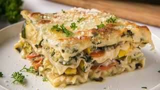 Easy Vegetable Lasagna Recipe [upl. by Kreager685]