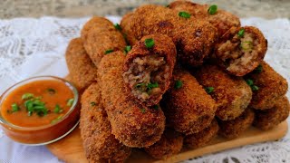 CROQUETE DE CARNE MOÍDA SIMPLES E FÁCIL [upl. by Nonna]