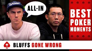 FAILED BLUFFS how to induce a BLUFF ♠️ Best Poker Moments ♠️ PokerStars [upl. by Haleelahk652]