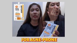 SUNSCREEN FOR ACNE AND SENSITIVE SKIN  OXECURE DAILY SUNSCREEN REVIEW [upl. by Hudson]