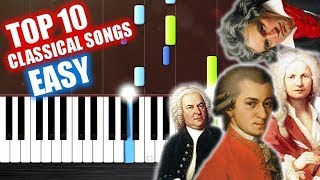 TOP 10 Classical Songs  EASY Piano Tutorials by PlutaX [upl. by Leeland]