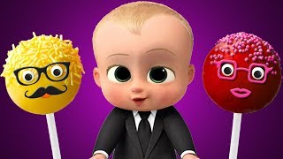 Boss Baby Crying Colorful Pop Cake Finger Family Song Colors Learn [upl. by Strander]