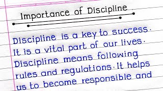 Importance of Discipline Essay in English  Essay on Importance of Discipline in English [upl. by Nitsuga]