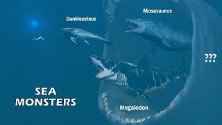 Sea Monsters Size Comparison  The Largest Sea Animals Living and Prehistoric [upl. by Alraep726]