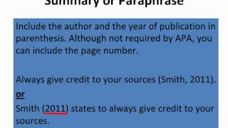 Basics of APA InText Citations [upl. by Melanie]