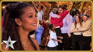 GOLDEN BUZZER act Chickenshed bring Alesha to tears  Auditions  BGT 2023 [upl. by Held877]