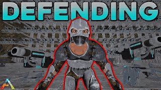 DEFENDING My Cave From The Cluster Alphas 18hr defend  ARK PvP [upl. by Naihtniroc886]