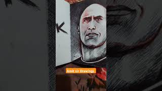 Dwayne Johnson The Rock portrait drawing art rock wwe wwf dwaynejohnson therock [upl. by Enelyt]