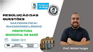 CORREÇÃO PROVA PREFEITURA DE BAGÉ  ENSINO FUNDAMENTAL  MÉDIO  SUPERIOR  GCM  BANCA FUNDATEC [upl. by Goodyear]