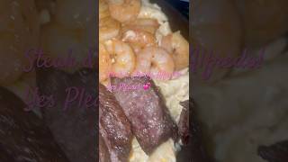 Steak 🥩 amp Shrimp 🍤 Alfredo youtubeshorts [upl. by Firmin]