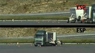 Volvo Trucks safety  ESP tested in difficult manoeuvres and on slippery surfaces [upl. by Ariaet]