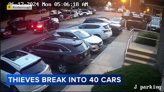 4 suspects sought after dozens of cars broken into in the Roxborough section of Philadelphia [upl. by Ecitsuj]