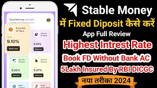 How To Book Fixed Deposit In Stable Money  How To Use Stable Money  Stable Money Me FD Kaise Karen [upl. by Burhans186]