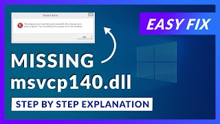 msvcp140dll Missing Error  How to Fix  2 Fixes  2021 [upl. by Ainahs]