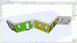 Archicad21 Fassadenplatten Trapezblech mit Archicad Profilen für das Wand Zubehör addon [upl. by Ahsitil70]