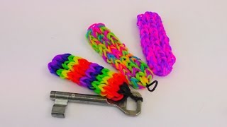 Schlüsselanhänger Rainbow Loom Keychains How To  Schlüsselanhänger gestalten deutsch [upl. by Aissatan]