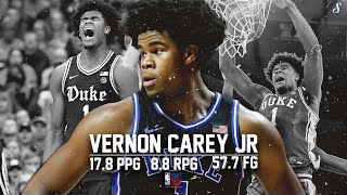 Vernon Carey Jr Duke 201920 Season Highlights  178 PPG 88 RPG 577 FG NBADRAFT [upl. by Nirroc]