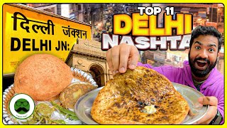 11 Best Breakfast in Delhi  Veggie Paaji Indian Street Food [upl. by Fayth]