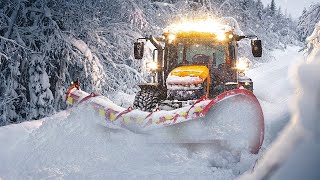 Plowing The Road in the Cold Winter Snowfall Weather  Snowplowing  snowplow  snowplow  plowing [upl. by Nevile970]