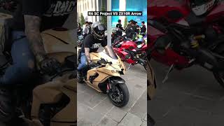 YAMAHA R6 SC PROJECT VS ZX10R ARROW EXHAUST [upl. by Ttekcirc]