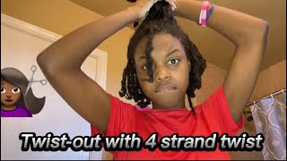 Dreadlock 4 strand Twist out Finally got too post this 🤦🏾‍♀️ [upl. by Jenkins633]