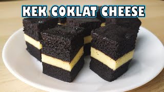 Kek Coklat Cheese Moist Kukus  Resepi Mudah Sukatan Cawan  Chocolate amp Cheese Layer Cake [upl. by Atalanti]