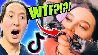 Plastic Surgeon Reacts to INSANE TikTok Videos [upl. by Ilatan338]