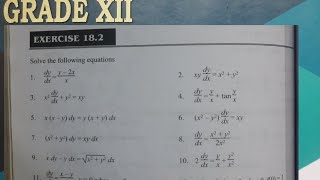 Differential Eq Grade12 Ex182 part1 maths grade12math [upl. by Lull]