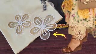 Beautiful Flower Cutwork TrouserPlazzo DesignTrending TrouserCapri Cutting amp stitchingNew Ideas [upl. by Fleck659]