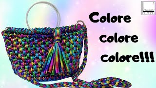 COLORE IN MOVIMENTO… PER LA MINI BAG ALL’UNCINETTO – TUTORIAL IN DIRETTA [upl. by Nagol570]