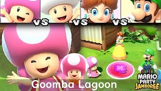 Super Mario Party Jamboree Toadette vs Toad vs Daisy vs Luigi in Goomba Lagoon [upl. by Rutger]