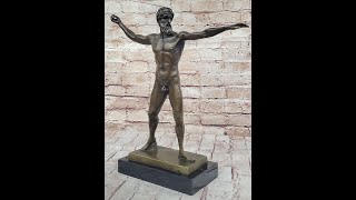 Poseidon Neptune Greek Roman God Nude Bronze Figure Sculpture Statue by Praxiteles XN2303 [upl. by Lrad]