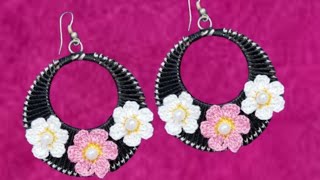 Easy way to make Crochet earrings subscribe trending crochetdesign diy [upl. by Dnomayd534]