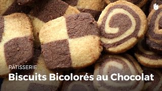 Idée Recette enfant  Des biscuits bicolores au chocolat [upl. by Karlow]