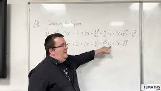 GCSE Maths A11h21 Completing the Square Examples 2 [upl. by Airekahs]