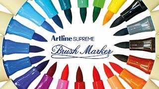 Artline Supreme Brush Marker  Creative Lettering  Alphabet Tutorial [upl. by Gorden]