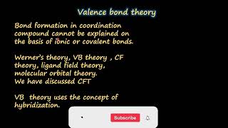 bonding in coordination compoundsVB theoryoctahedral complexesdiamagnetic compouds [upl. by Mirabel]