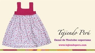 Vestido con pechera en ganchillo tunecino para niñas de 6 a 10 años [upl. by Haerr]