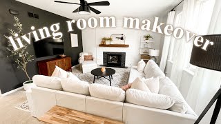 EXTREME LIVING ROOM MAKEOVER 2021 COZY DIY [upl. by Angelis]