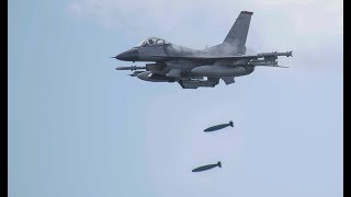 F16 conducts CloseAir Support with Mk82 bombs [upl. by Ysor]