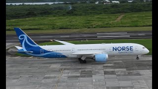 4K Double Norse Atlantic Airways B7879 Dreamliner arriving in Antigua [upl. by Aronal]