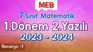 7Sınıf Matematik 1Dönem 2Yazılı Ortak Sınavı 20232024 Senaryo1 [upl. by Maidy772]