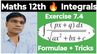 Class 12 math chapter 7 Exercise 74  quest  tricks   Integrals [upl. by Heise967]