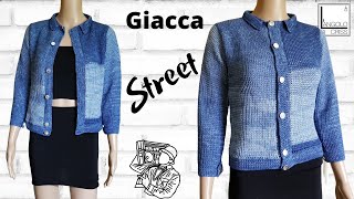 TUTORIAL Giacca alluncinetto tunisino STREET [upl. by Ahsitahs896]