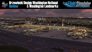 MSFS 2020  REVIEW Drzewiecki Design Washington National Airport amp Washington Landmarks scenery [upl. by Lebana]