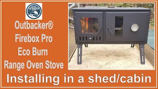 Outbacker Stove installation in a shed cabin [upl. by Janka554]