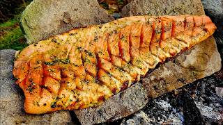 The BEST Way to Make Salmon in Nature  ASMR Cooking [upl. by Damiano327]